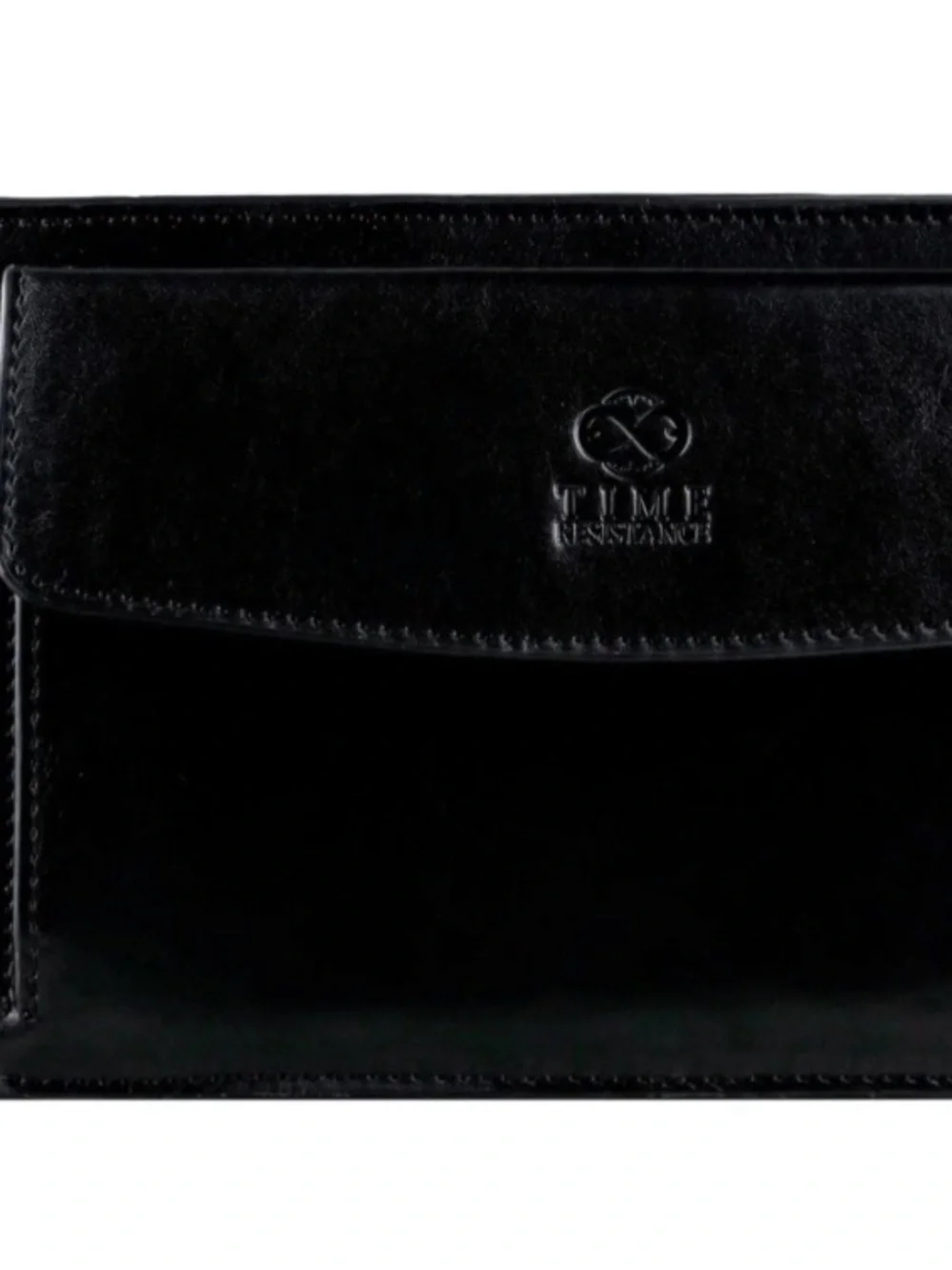 Time Resistance Decameron Men's Black Leather Clutch